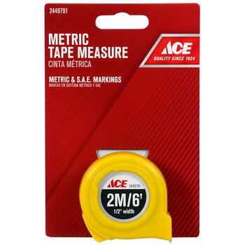 Ace 6 ft. L x 0.5 in. W High Visibility Metric Tape Measure Yellow 1 pk