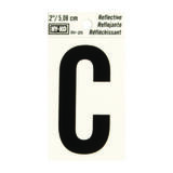 Hy-Ko 2 in. Reflective Vinyl Letter Self-Adhesive Black C