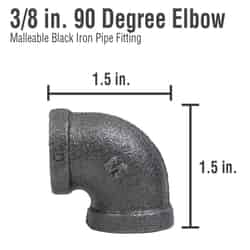 Pipe Decor No FIP 3/8 in. FIP Black Malleable Iron 3/8 in. Dia. Elbow