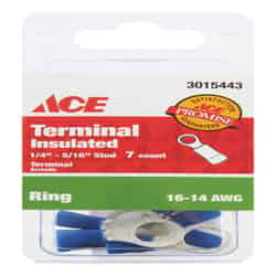 Ace Ring Terminal Blue/Gray 7 pk