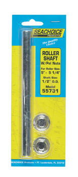 Seachoice Roller Shaft with Pal Nuts 1/2 in. x 6-5/8 in. Steel