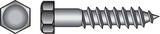 HILLMAN 1/4 in. x 1 in. L Steel Lag Screw Hex 100 pk