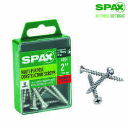 SPAX No. 10 x 2 in. L Phillips/Square Flat Zinc-Plated Steel Multi-Purpose Screw 12 each