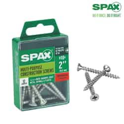 SPAX No. 10 x 2 in. L Phillips/Square Flat Zinc-Plated Steel Multi-Purpose Screw 12 each