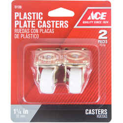 Ace 1-1/4 in. Dia. Swivel Plastic Caster 40 lb. 2 pk