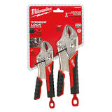 Milwaukee Torque Lock 2 pc Forged Alloy Steel Curved Jaw Pliers Set 7 and 10 in. L