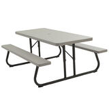 Lifetime Steel White 29 in. Folding Picnic Table