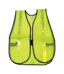 MCR Safety Reflective Safety Vest with Reflective Stripe Fluorescent Green One Size Fits All 1 p