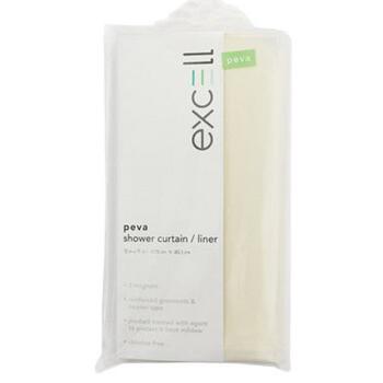 Excell 70 in. H x 71 in. W Bone Solid Shower Curtain Liner Vinyl