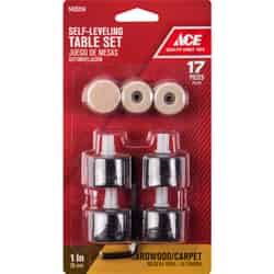 Ace Plastic Self Leveling Table Pad Set Black Round 1 in. W 17 pk