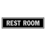 Hy-Ko English Rest Room 2 in. H x 8 in. W Sign Aluminum