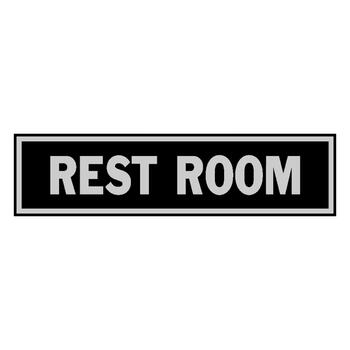 Hy-Ko English Rest Room 2 in. H x 8 in. W Sign Aluminum