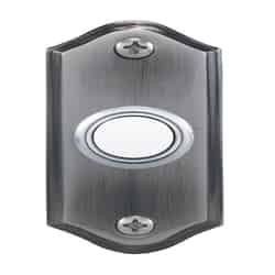 Heath Zenith Pewter Silver Metal Wired Pushbutton Doorbell