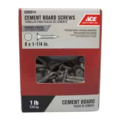 Ace No. 8 x 1-1/4 in. L Phillips Wafer Head Ceramic Steel Cement Board Screws 1 lb. 190 pk