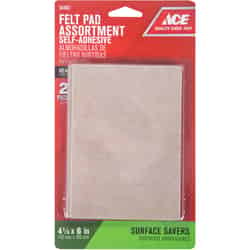 Ace Felt Self Adhesive Blanket Brown Rectangle 4-1/4 in. W x 6 in. L 2 pk