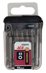 Ace Square Recess 2 in. L x #2 in. 1/4 in. Screwdriver Bit S2 Tool Steel Quick-Change Hex Shank