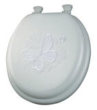 Mayfair Round White Vinyl Cushioned Toilet Seat