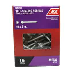 Ace 10 Sizes x 2 in. L Hex Head Galvanized Steel Self-Sealing Screws Hex 1 lb.