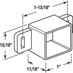 Prime-Line 1 in. L Plastic Drawer Track Back Plate 1 pk
