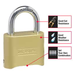 Master Lock 1-11/16 in. H X 7/8 in. W X 2 in. L Steel Double Locking Padlock 1 pk