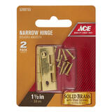 Ace 2.75 in. W x 1-1/2 in. L Polished Brass Steel Narrow Hinge 2 pk