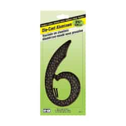 Hy-Ko Aluminum 6 Number Nail-On 3-1/2 in. Black