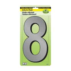 Hy-Ko 6 in. Plastic Reflective 8 Black Nail-On Number