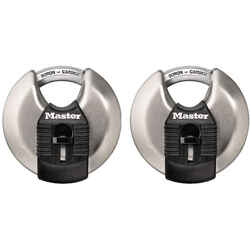 Master Lock 2-3/4 in. W Steel Ball Bearing Locking Shrouded Shackle Padlock 2 pk Keyed Alike