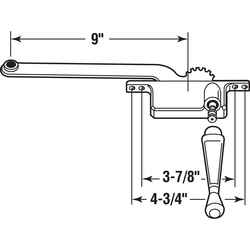 Prime-Line Gray Steel Left Single-Arm Casement Window Operator For Steel Framed Windows
