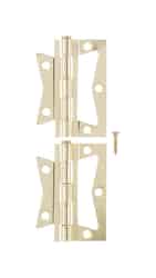 Ace 2.75 in. W x 2-1/2 in. L Bright Brass Brass Non-Mortise Hinge 2 pk