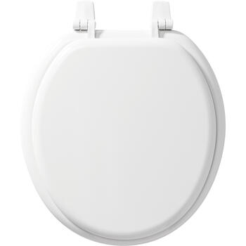 Mayfair Round White Molded Wood Toilet Seat