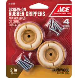 Ace Rubber Non-Slip Cup for Hardwood Floors Brown Round 2 in. W 4 pk