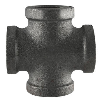 Pipe Decor 3/8 in. FIP No FIP Black Malleable Iron 3/8 in. Dia. Cross