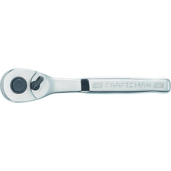 Craftsman 1/4 in. drive Chrome Vanadium Steel 72 Tooth Pear Head Ratchet 1 pc.