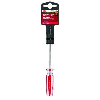 Ace 4 in. 3/32 Screwdriver Steel 1 Slotted Black