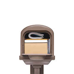 Gibraltar Mailboxes Gibraltar Classic Post and Box Combo Mocha Double Door Mailbox Plastic 10