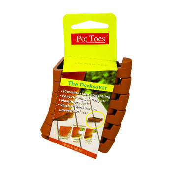 Pot Toes The Decksaver 1 in. H x 2 in. W x 3 in. H Planter Feet Terracotta Plastic