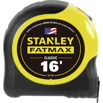 Stanley FatMax 16 ft. L x 1.25 in. W Yellow 1 pk Tape Measure