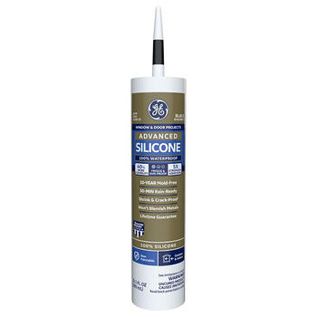 GE Advanced Black Silicone 2 Window and Door Caulk Sealant 10.1 oz