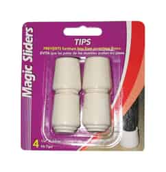Magic Sliders Rubber Leg Tip White 3/4 in. W Round Self Adhesive 4 pk