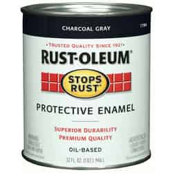 Rust-Oleum Stops Rust Indoor and Outdoor Gloss Charcoal Gray Oil-Based Protective Paint 1 qt