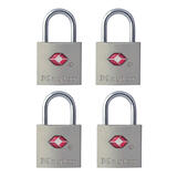 Master Lock 7/8 in. H X 7/16 in. W X 7/8 in. L Steel Key Luggage Lock 4 pk Keyed Alike