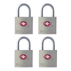 Master Lock 7/8 in. H X 7/16 in. W X 7/8 in. L Steel Key Luggage Lock 4 pk Keyed Alike