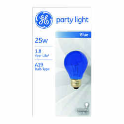 GE Lighting party light 25 watts A19 Incandescent Bulb Blue A-Line 1 pk