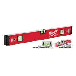 Milwaukee REDSTICK 24 in. Metal Magnetic Box Level 3 vial