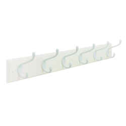 Amerock 27 in. L White Medium 6-Hook Rack 1 pk Fiberboard/Zinc