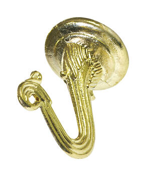 HILLMAN OOK Steel Swag Hook 1 pk Brass-Plated