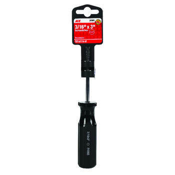 Ace 3/16 Screwdriver Steel Black Slotted 3 in. 1