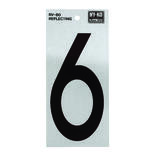 Hy-Ko Reflective Vinyl 6 Black Self-Adhesive 6 in. Number