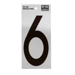 Hy-Ko Reflective Vinyl 6 Black Self-Adhesive 6 in. Number